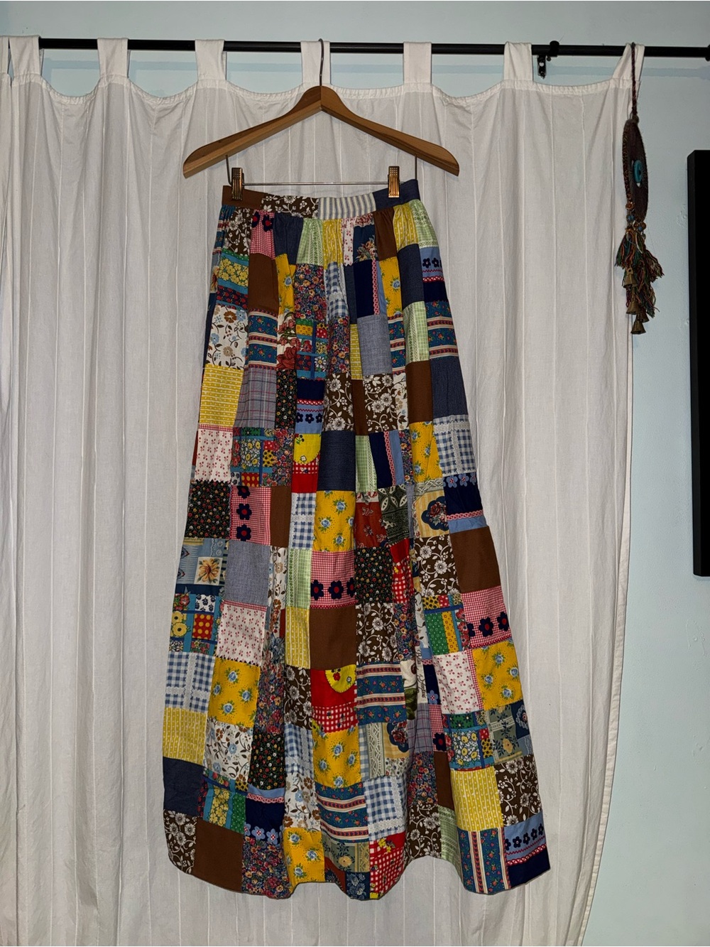 Hand Crafted Multicolor Patchwork Maxi Skirt